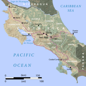 map of costa rica